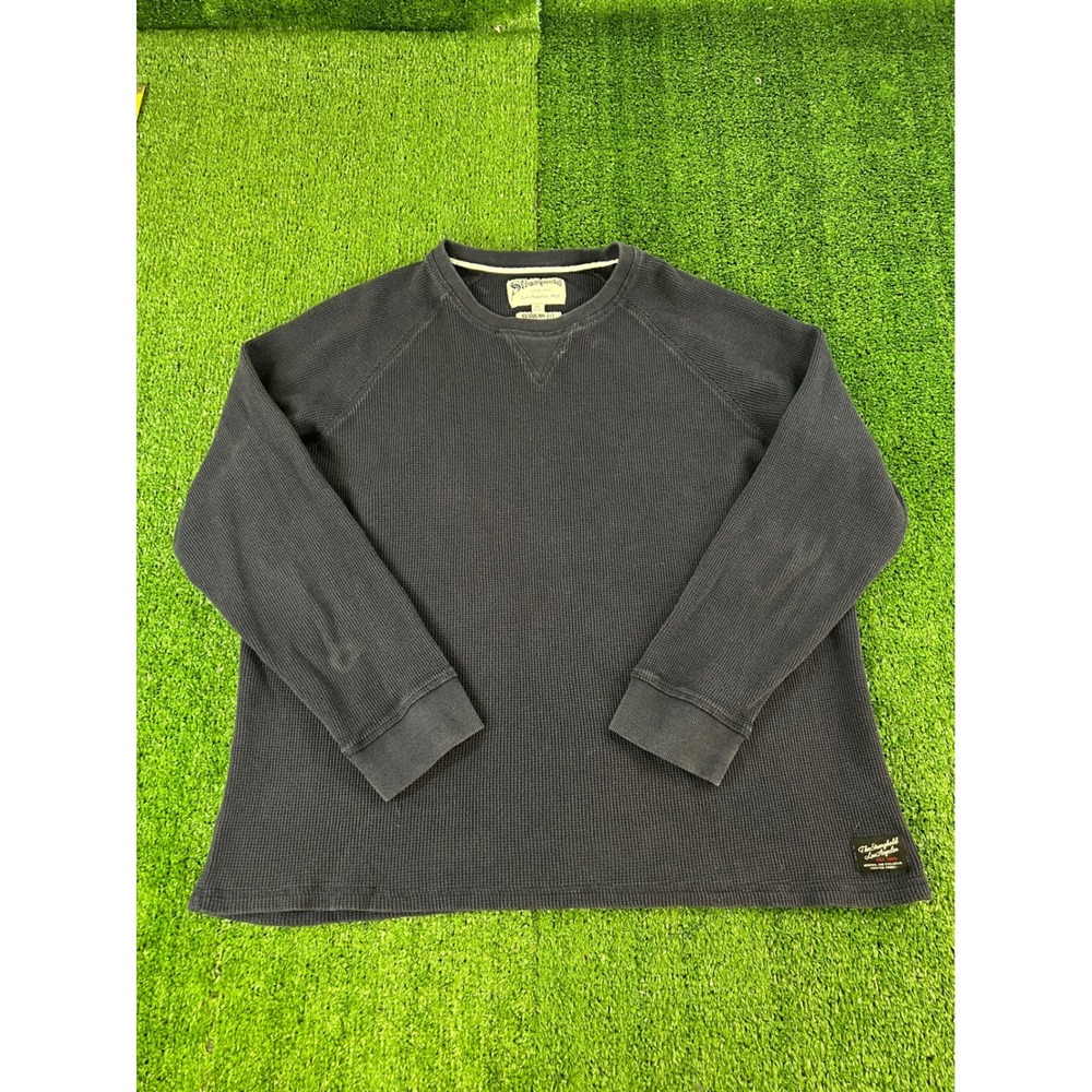 The Stronghold Los Angeles Mens XL Waffle Knit Thermal Long sleeve‎ Faded Black